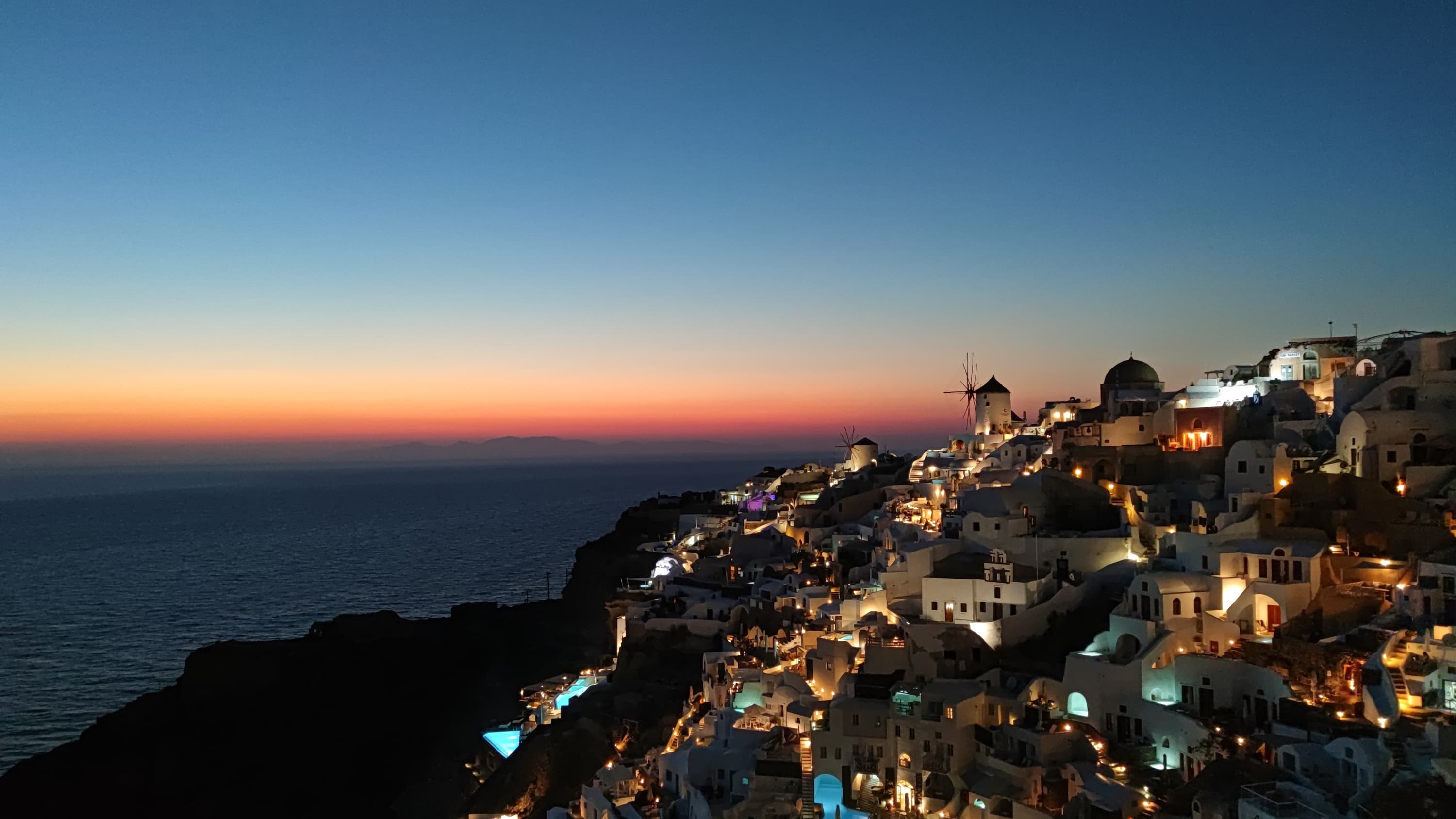 Santorini - Vedere din Oia noaptea