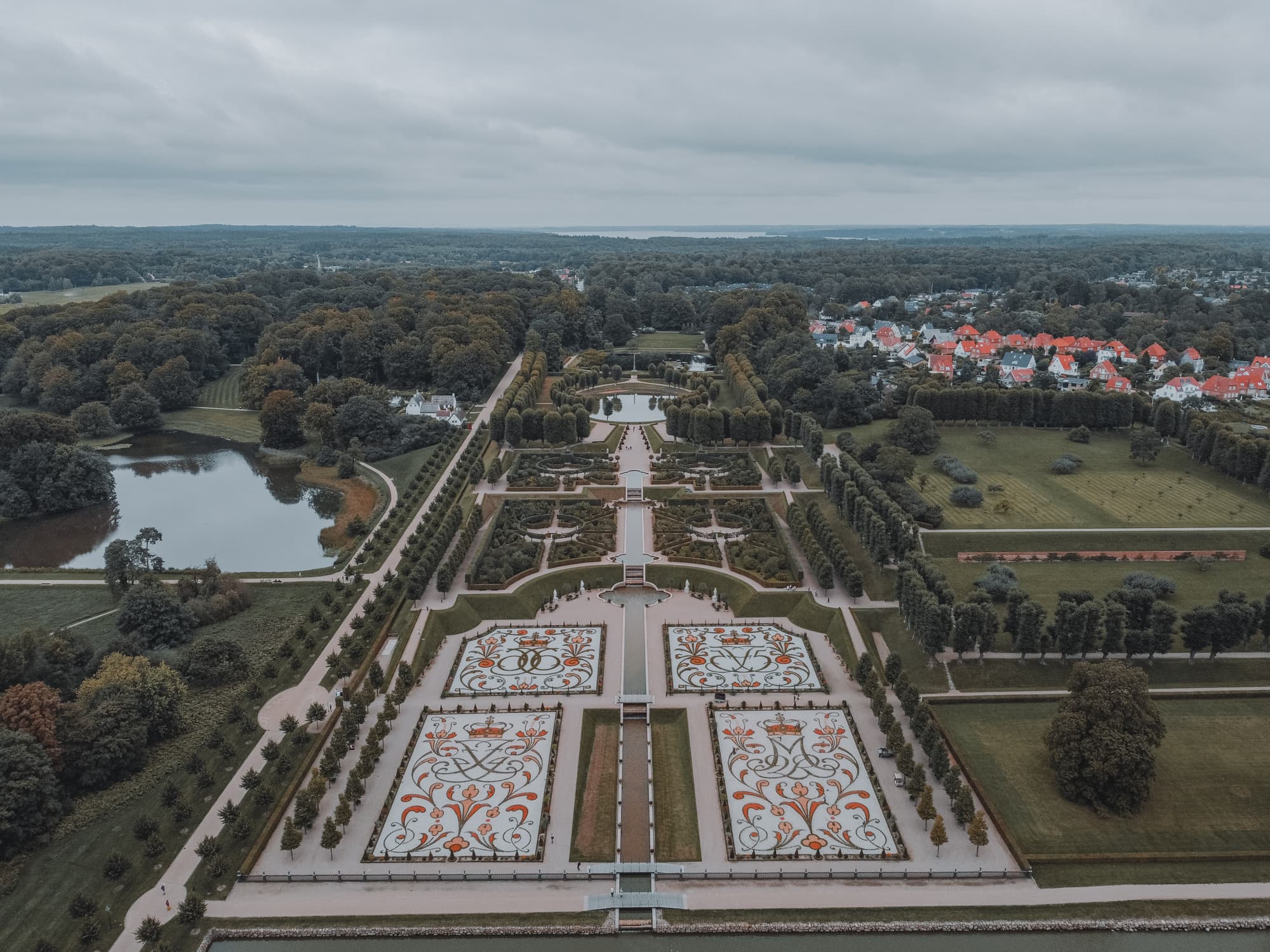 Frederiksborg Castle - Garden view from the drone