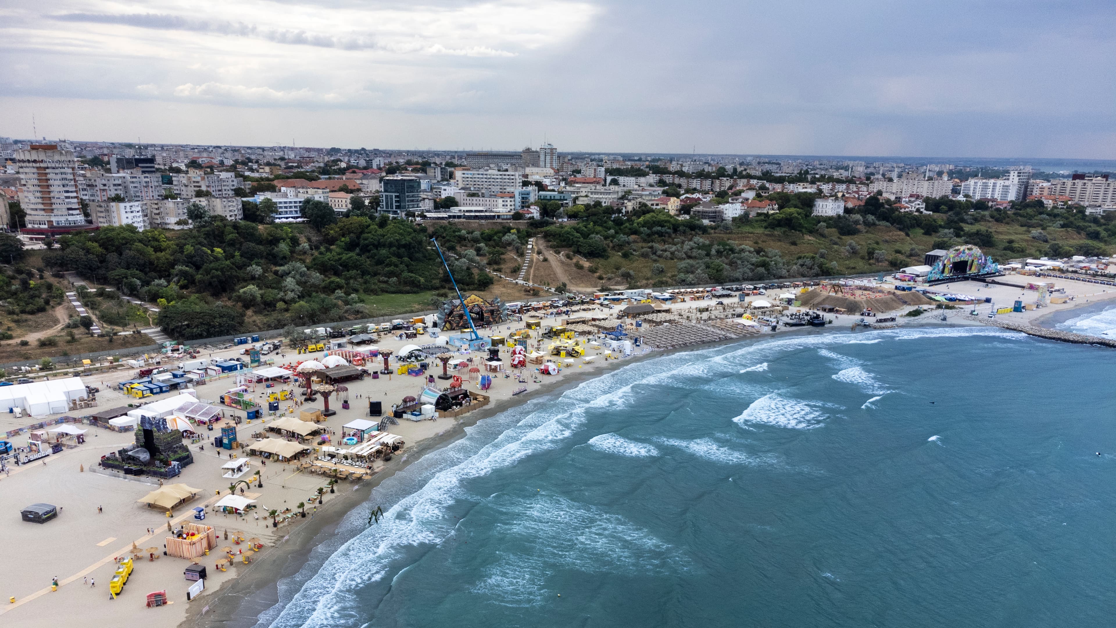 Neversea Festival, 2022 edition, drone view, main stage, beach