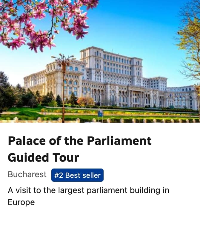 Attractions Booking - Parliament Romania